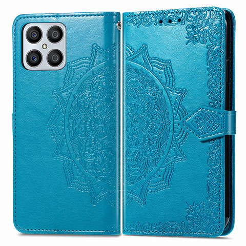 Custodia Portafoglio In Pelle Fantasia Modello Cover con Supporto per Huawei Honor X8 4G Blu