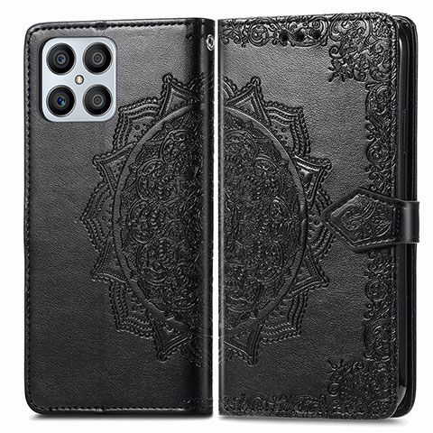 Custodia Portafoglio In Pelle Fantasia Modello Cover con Supporto per Huawei Honor X8 4G Nero