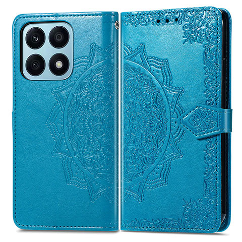 Custodia Portafoglio In Pelle Fantasia Modello Cover con Supporto per Huawei Honor X8a 4G Blu