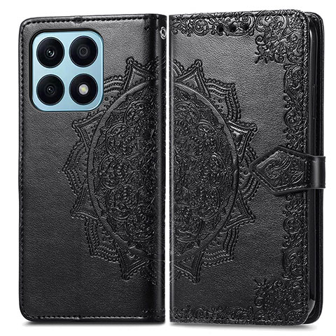 Custodia Portafoglio In Pelle Fantasia Modello Cover con Supporto per Huawei Honor X8a 4G Nero