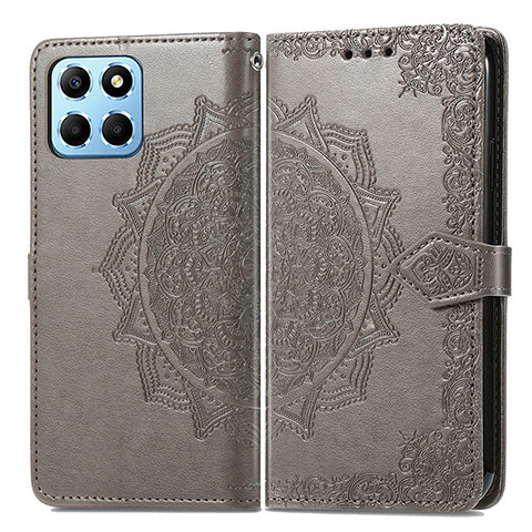 Custodia Portafoglio In Pelle Fantasia Modello Cover con Supporto per Huawei Honor X8a 5G Grigio