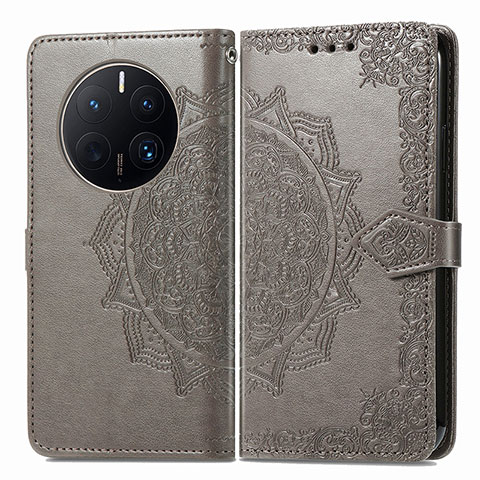 Custodia Portafoglio In Pelle Fantasia Modello Cover con Supporto per Huawei Mate 50 Pro Grigio