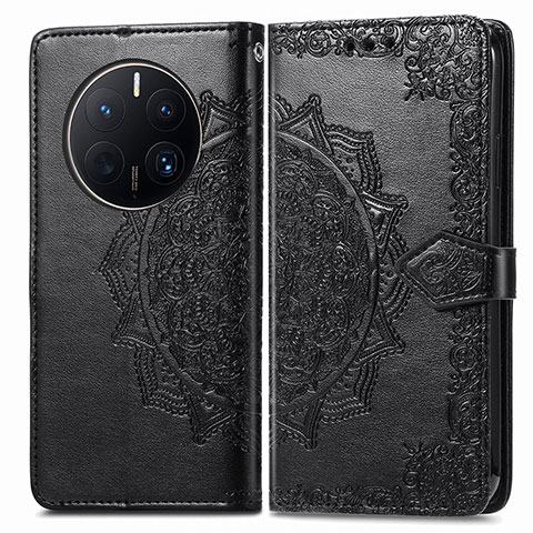 Custodia Portafoglio In Pelle Fantasia Modello Cover con Supporto per Huawei Mate 50 Pro Nero