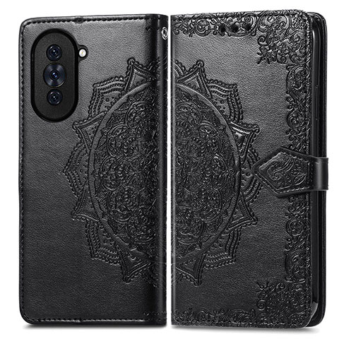 Custodia Portafoglio In Pelle Fantasia Modello Cover con Supporto per Huawei Nova 10 Nero