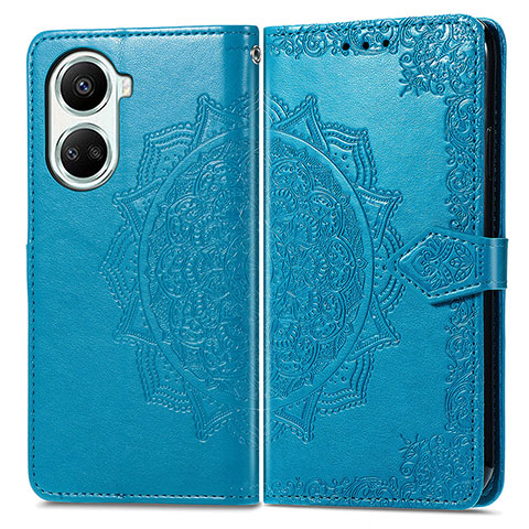 Custodia Portafoglio In Pelle Fantasia Modello Cover con Supporto per Huawei Nova 10 SE Blu