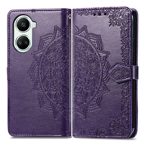 Custodia Portafoglio In Pelle Fantasia Modello Cover con Supporto per Huawei Nova 10 SE Viola