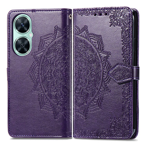 Custodia Portafoglio In Pelle Fantasia Modello Cover con Supporto per Huawei Nova 11i Viola