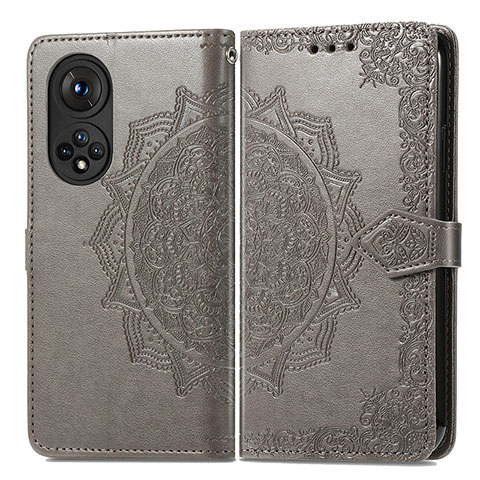 Custodia Portafoglio In Pelle Fantasia Modello Cover con Supporto per Huawei Nova 9 Pro Grigio