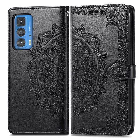 Custodia Portafoglio In Pelle Fantasia Modello Cover con Supporto per Motorola Moto Edge 20 Pro 5G Nero