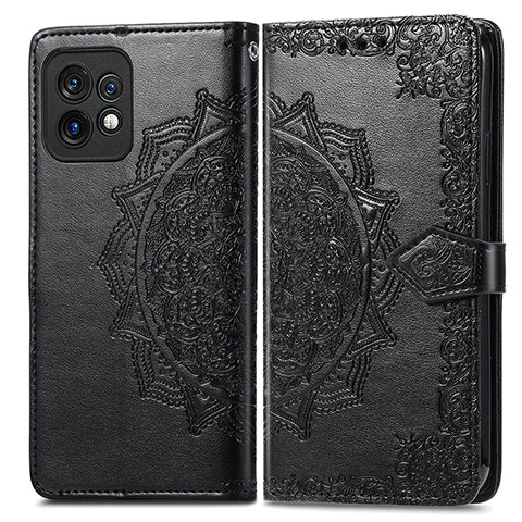 Custodia Portafoglio In Pelle Fantasia Modello Cover con Supporto per Motorola Moto Edge Plus (2023) 5G Nero