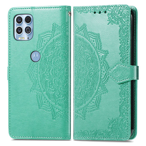 Custodia Portafoglio In Pelle Fantasia Modello Cover con Supporto per Motorola Moto Edge S 5G Verde