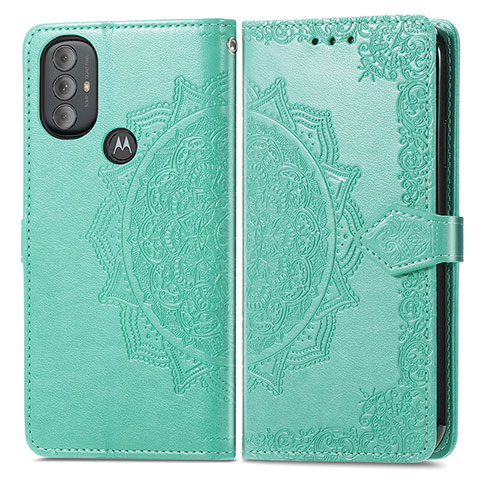 Custodia Portafoglio In Pelle Fantasia Modello Cover con Supporto per Motorola Moto G Play Gen 2 Verde