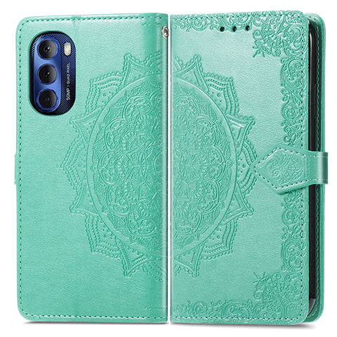 Custodia Portafoglio In Pelle Fantasia Modello Cover con Supporto per Motorola Moto G Stylus (2022) 5G Verde