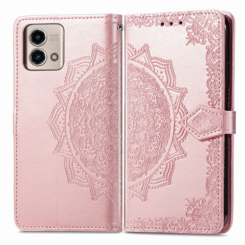 Custodia Portafoglio In Pelle Fantasia Modello Cover con Supporto per Motorola Moto G Stylus (2023) 4G Oro Rosa