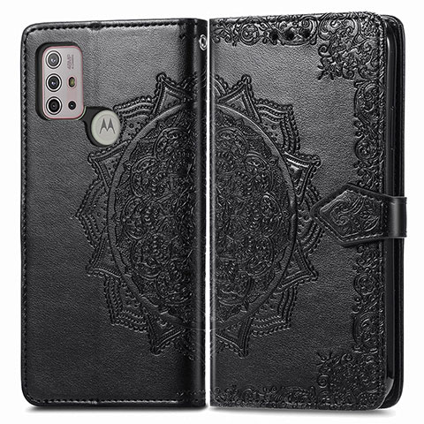 Custodia Portafoglio In Pelle Fantasia Modello Cover con Supporto per Motorola Moto G10 Power Nero