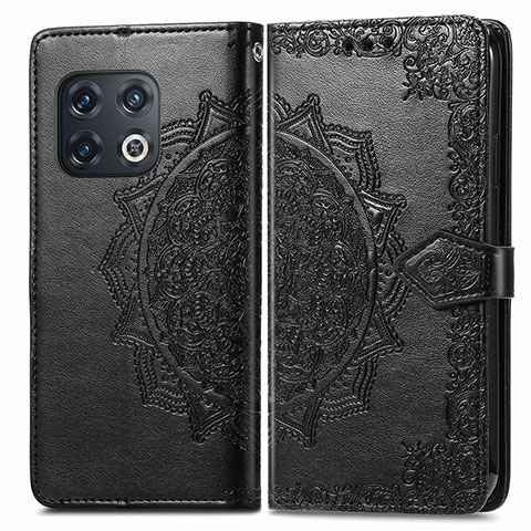 Custodia Portafoglio In Pelle Fantasia Modello Cover con Supporto per OnePlus 10 Pro 5G Nero