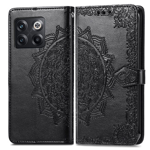 Custodia Portafoglio In Pelle Fantasia Modello Cover con Supporto per OnePlus 10T 5G Nero