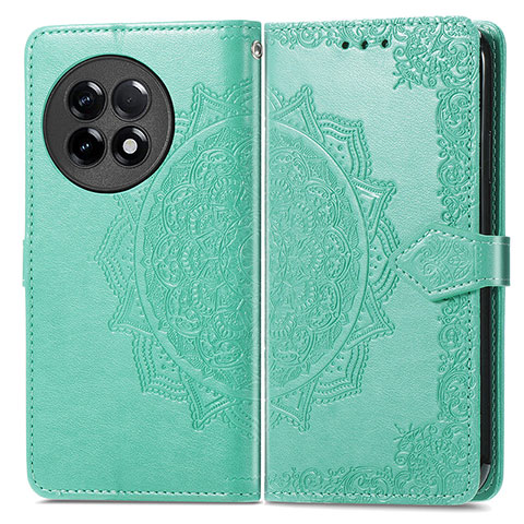 Custodia Portafoglio In Pelle Fantasia Modello Cover con Supporto per OnePlus 11R 5G Verde