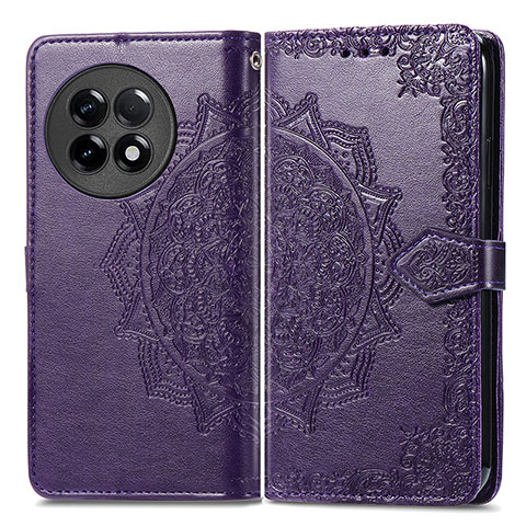 Custodia Portafoglio In Pelle Fantasia Modello Cover con Supporto per OnePlus 11R 5G Viola