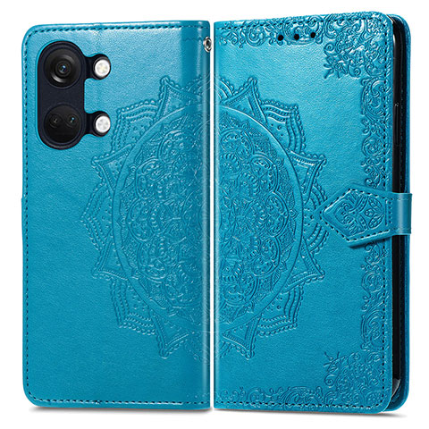 Custodia Portafoglio In Pelle Fantasia Modello Cover con Supporto per OnePlus Nord 3 5G Blu