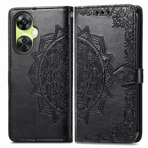 Custodia Portafoglio In Pelle Fantasia Modello Cover con Supporto per OnePlus Nord CE 3 5G Nero