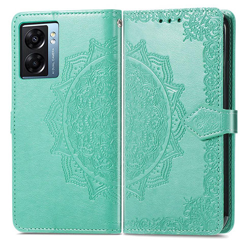 Custodia Portafoglio In Pelle Fantasia Modello Cover con Supporto per OnePlus Nord N300 5G Verde