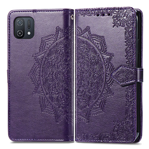 Custodia Portafoglio In Pelle Fantasia Modello Cover con Supporto per Oppo A16e Viola