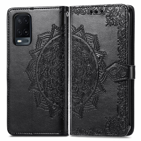 Custodia Portafoglio In Pelle Fantasia Modello Cover con Supporto per Oppo A54 4G Nero