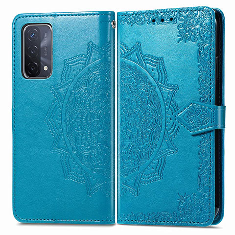 Custodia Portafoglio In Pelle Fantasia Modello Cover con Supporto per Oppo A54 5G Blu