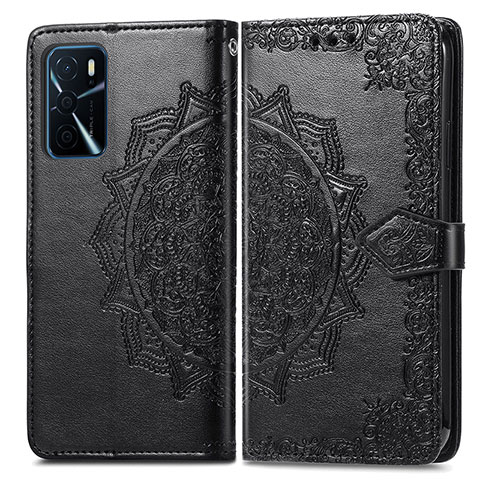 Custodia Portafoglio In Pelle Fantasia Modello Cover con Supporto per Oppo A54s Nero