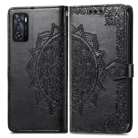 Custodia Portafoglio In Pelle Fantasia Modello Cover con Supporto per Oppo A55S 5G Nero