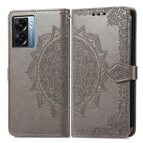 Custodia Portafoglio In Pelle Fantasia Modello Cover con Supporto per Oppo A77 5G Grigio