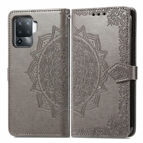 Custodia Portafoglio In Pelle Fantasia Modello Cover con Supporto per Oppo A94 4G Grigio