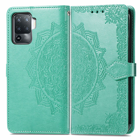 Custodia Portafoglio In Pelle Fantasia Modello Cover con Supporto per Oppo A94 4G Verde