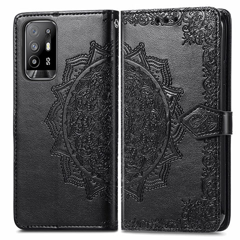 Custodia Portafoglio In Pelle Fantasia Modello Cover con Supporto per Oppo A94 5G Nero