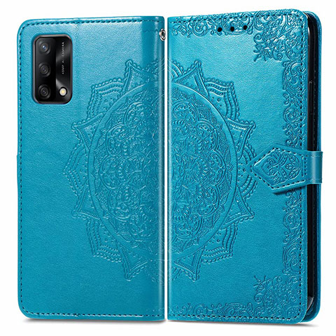 Custodia Portafoglio In Pelle Fantasia Modello Cover con Supporto per Oppo F19s Blu