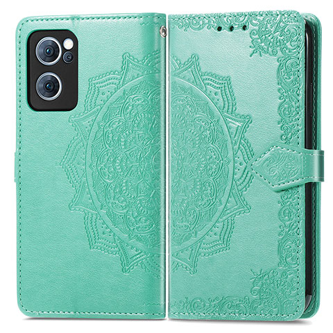 Custodia Portafoglio In Pelle Fantasia Modello Cover con Supporto per Oppo F21 Pro 4G Verde