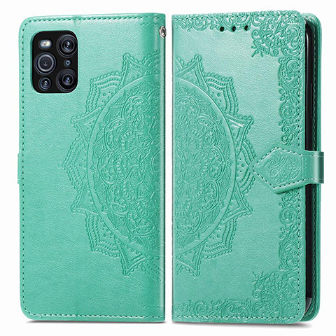 Custodia Portafoglio In Pelle Fantasia Modello Cover con Supporto per Oppo Find X3 5G Verde