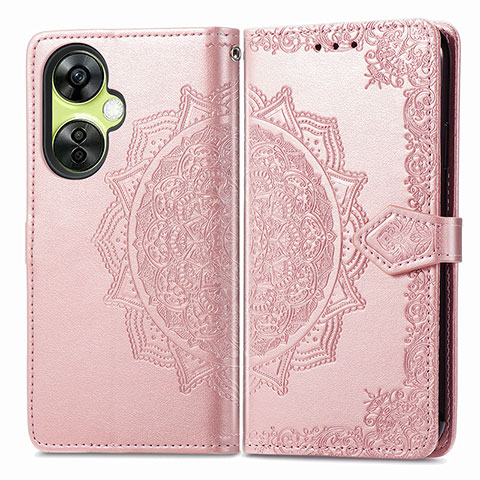 Custodia Portafoglio In Pelle Fantasia Modello Cover con Supporto per Oppo K11x 5G Oro Rosa