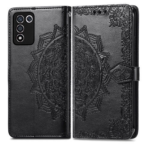 Custodia Portafoglio In Pelle Fantasia Modello Cover con Supporto per Oppo K9S 5G Nero