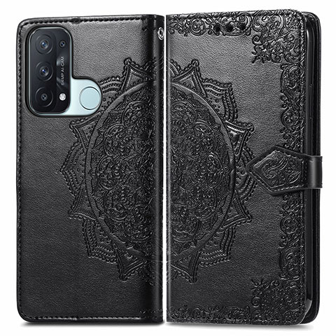 Custodia Portafoglio In Pelle Fantasia Modello Cover con Supporto per Oppo Reno5 A Nero