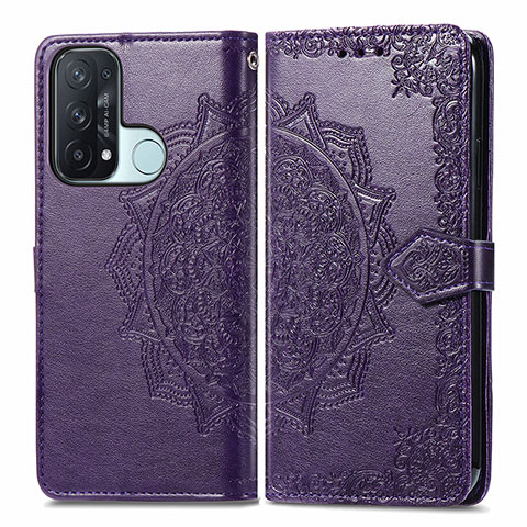 Custodia Portafoglio In Pelle Fantasia Modello Cover con Supporto per Oppo Reno5 A Viola