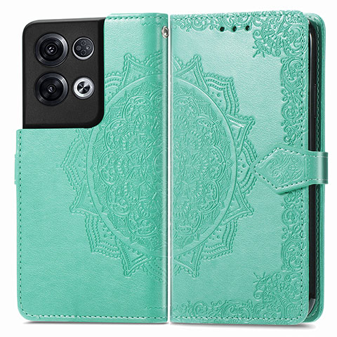 Custodia Portafoglio In Pelle Fantasia Modello Cover con Supporto per Oppo Reno9 Pro+ Plus 5G Verde