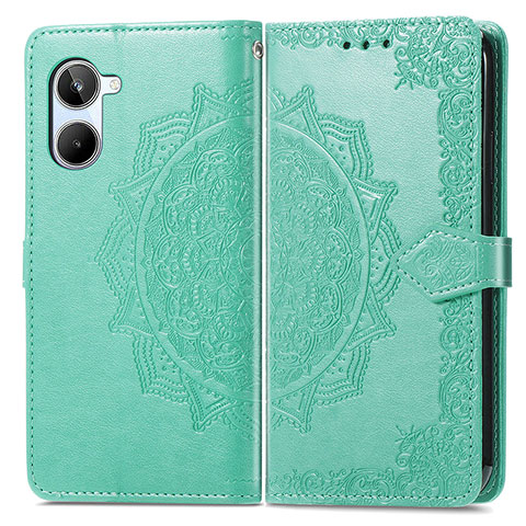 Custodia Portafoglio In Pelle Fantasia Modello Cover con Supporto per Realme 10 Pro 5G Verde