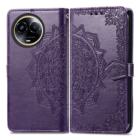 Custodia Portafoglio In Pelle Fantasia Modello Cover con Supporto per Realme 11 5G Viola