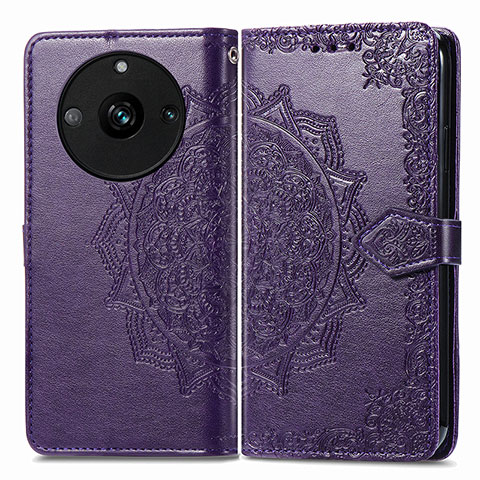 Custodia Portafoglio In Pelle Fantasia Modello Cover con Supporto per Realme 11 Pro+ Plus 5G Viola