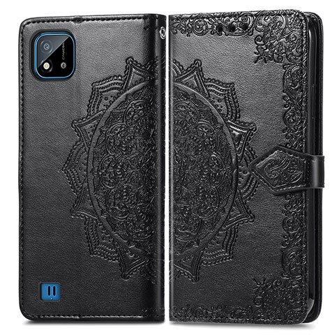 Custodia Portafoglio In Pelle Fantasia Modello Cover con Supporto per Realme C11 (2021) Nero