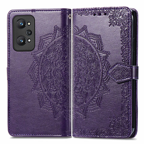 Custodia Portafoglio In Pelle Fantasia Modello Cover con Supporto per Realme GT Neo 3T 5G Viola