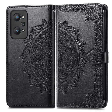 Custodia Portafoglio In Pelle Fantasia Modello Cover con Supporto per Realme GT2 5G Nero