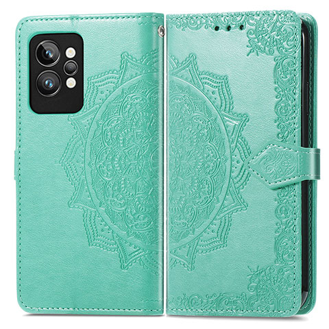 Custodia Portafoglio In Pelle Fantasia Modello Cover con Supporto per Realme GT2 Pro 5G Verde